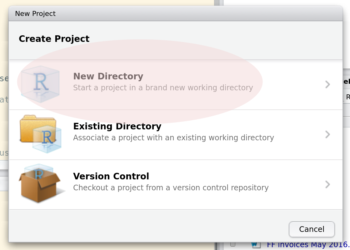 RStudio: New Project