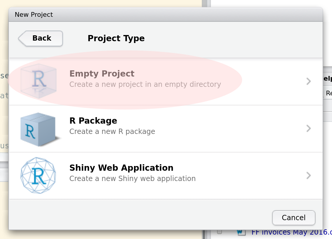 RStudio: New Project