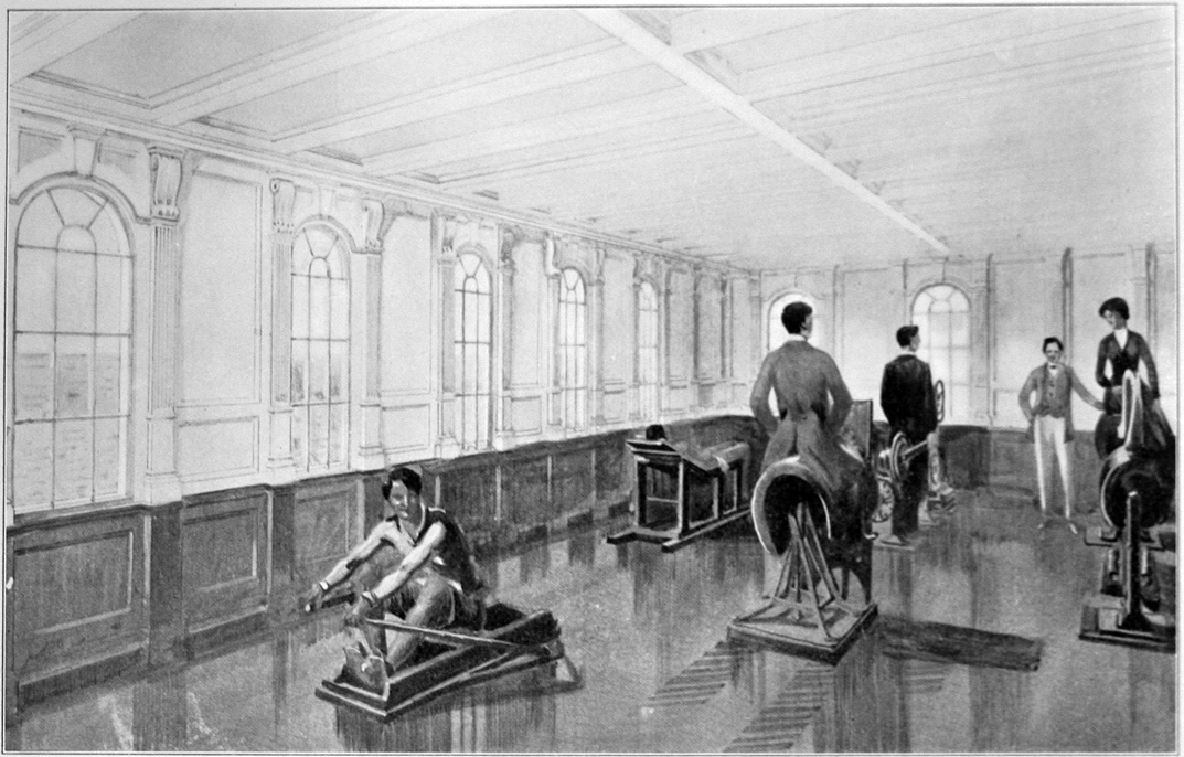 Drawing ofthe Titanic gymnasium